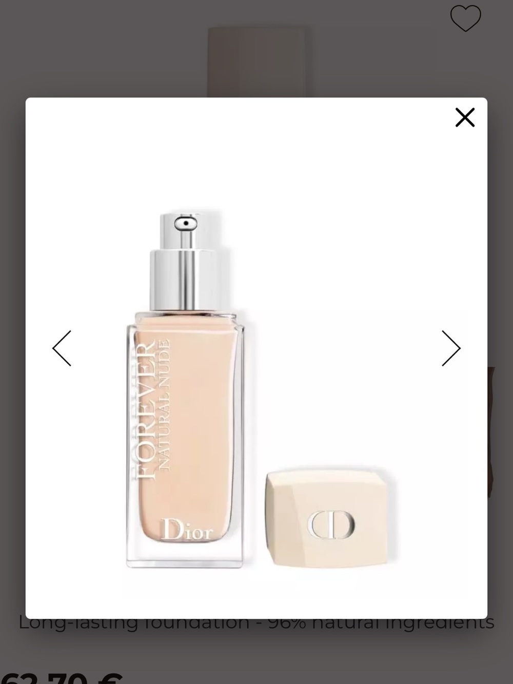 Dior Forever Natural Nude Liquid Foundation - Nude Beige 1N NEUTRAL - Picture 5 of 5